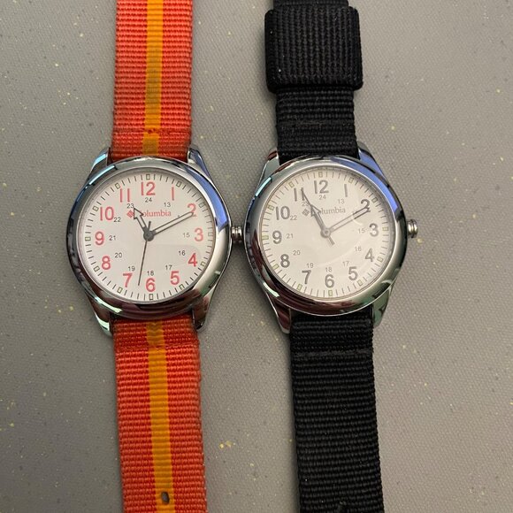 Set Of 2 Columbia Watches With Nylon Straps - Black & Orange - Picture 2 of 6